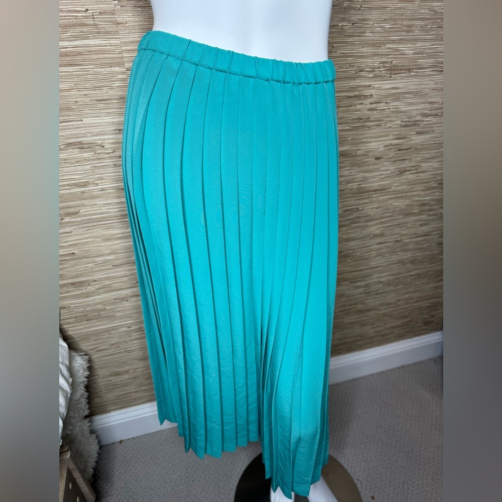 Vintage Green Pleated Midi Dress Size 10